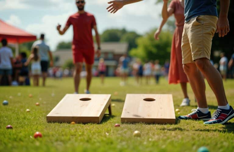 Outdoor-Spiel beim Wettbewerb um Turnierschleifen